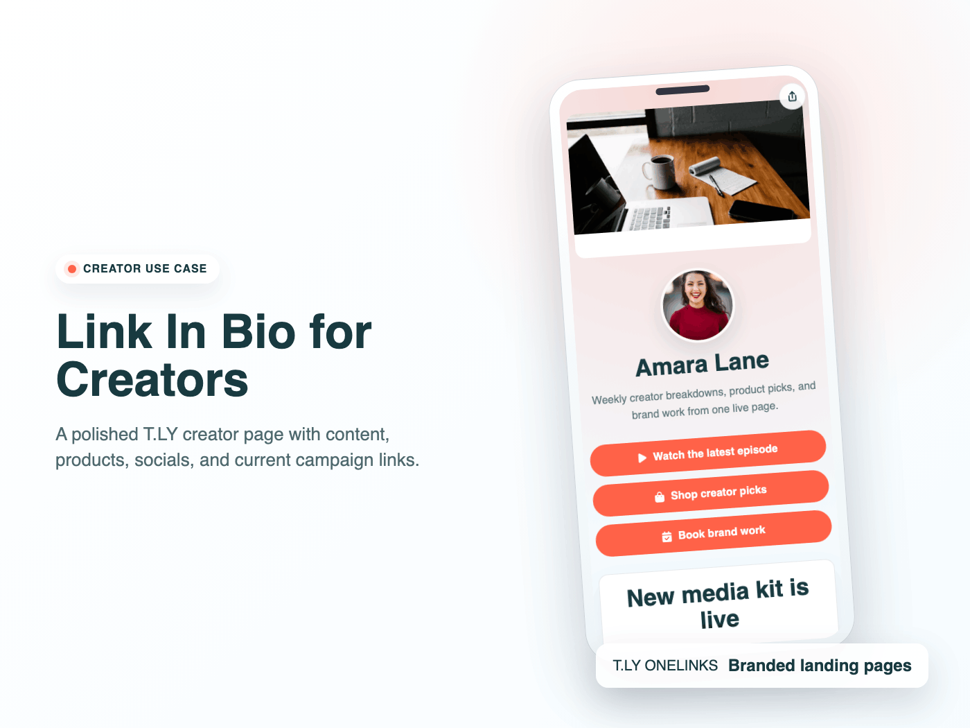 T.LY creator OneLink use case preview.