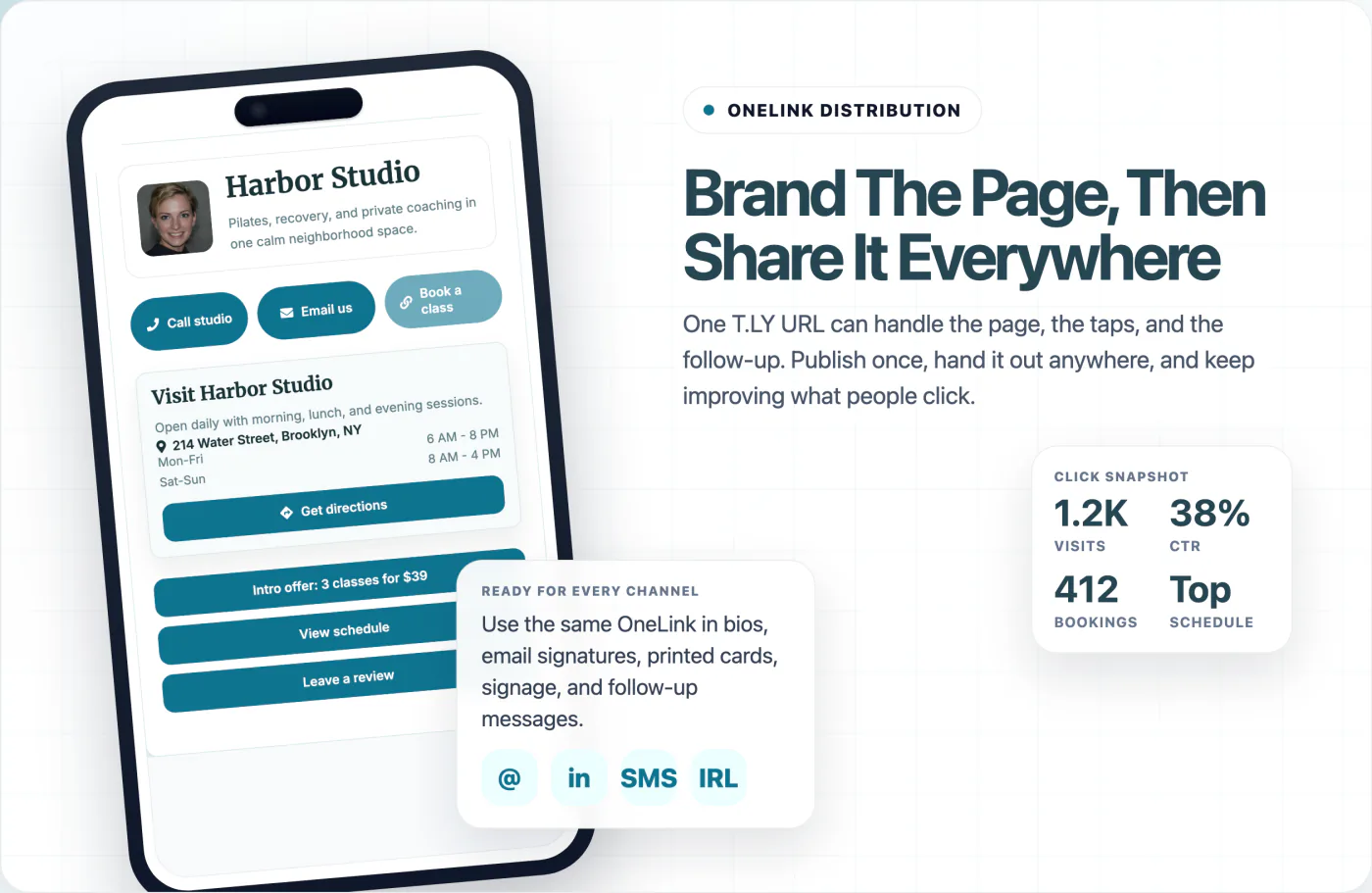T.LY OneLink distribution and analytics view