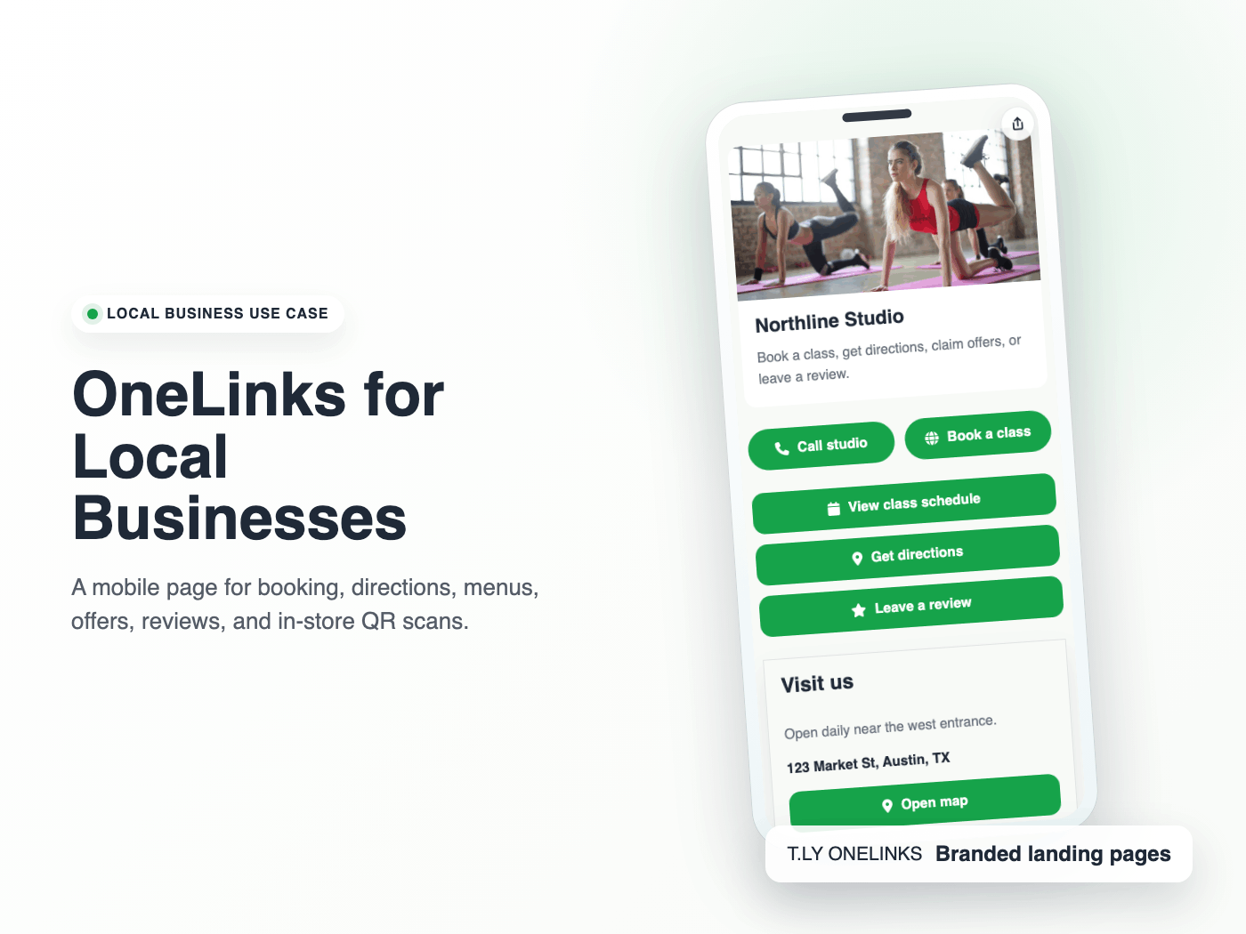 T.LY local business OneLink use case preview.