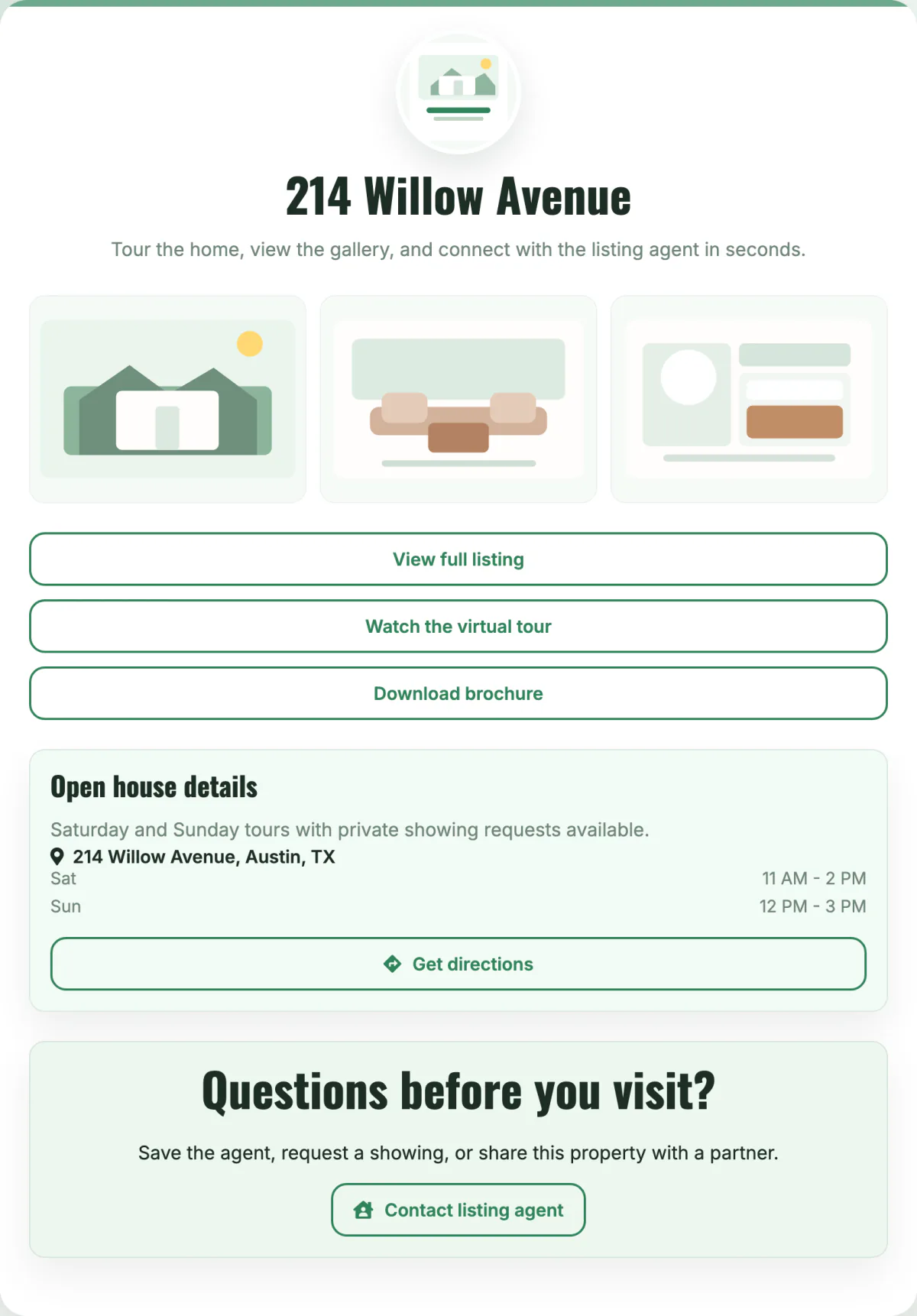 Published T.LY real estate OneLink page.