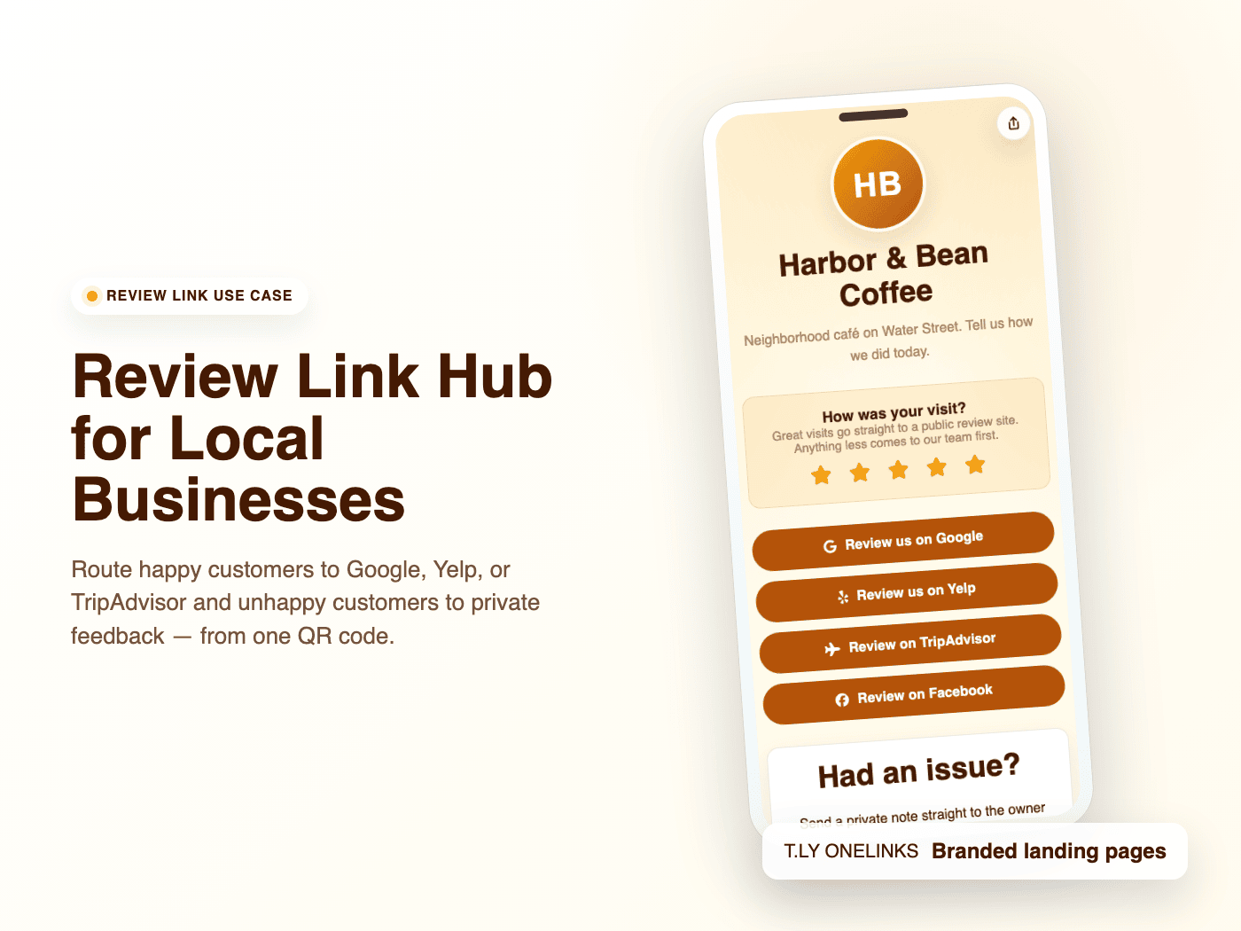 Review Link Hub use case preview.