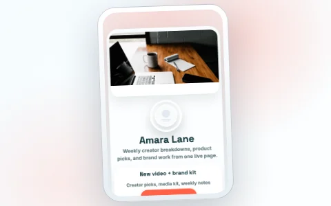 Creator link in bio template